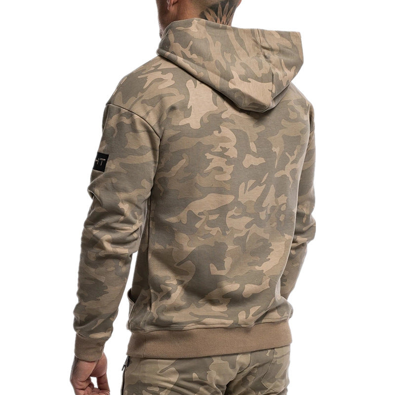 Men's Camouflage Hoodie Sportswear Gym Fitness Pullover