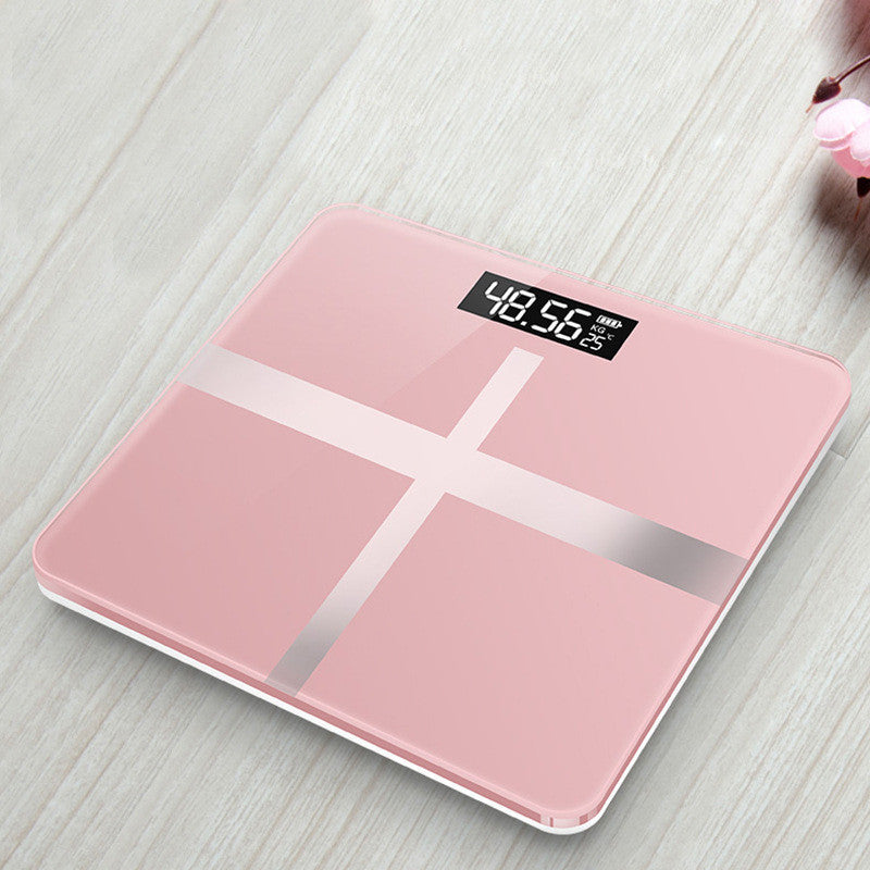 Mrosaa Bathroom Floor Body Scale Glass Smart Electronic Scales USB Charging LCD Display Body Weighing Digital Weight Scale