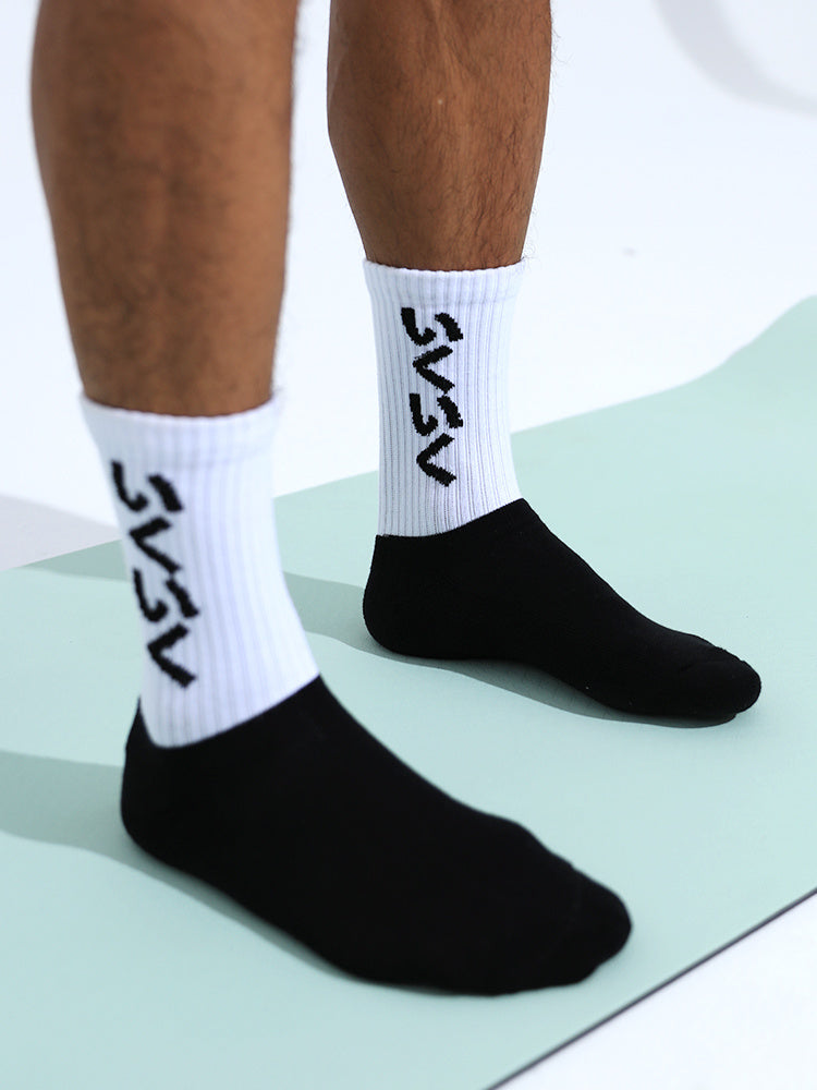 Original design of black and white fitness socks