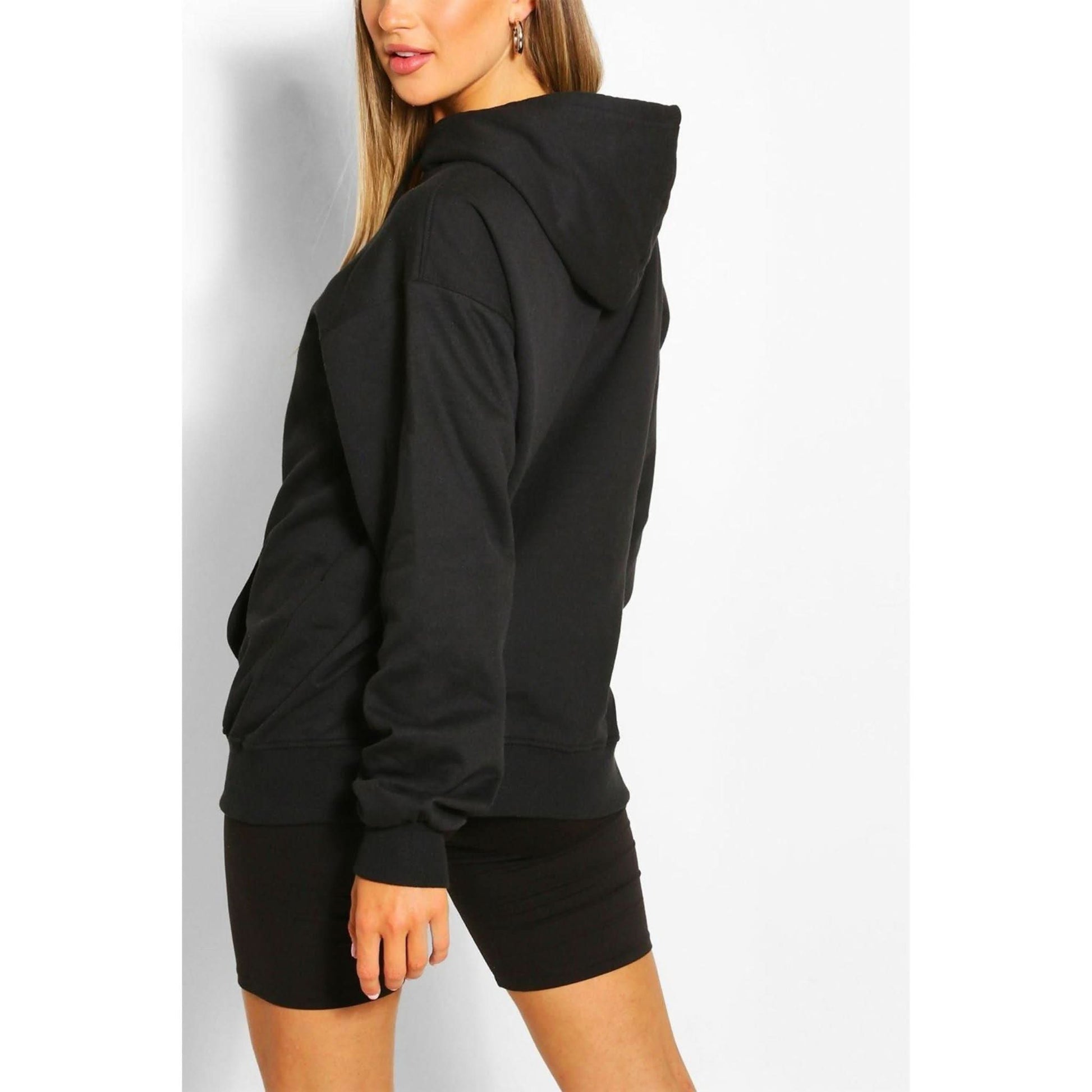 Black Oversized Boyfriend Hoodie - Active Allure