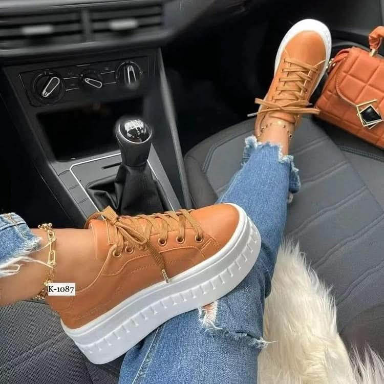 Casual Platform Sneakers for Women – Comfortable Flat Shoes - Active Allure