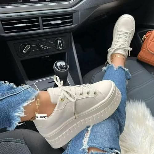 Casual Platform Sneakers for Women – Comfortable Flat Shoes - Active Allure