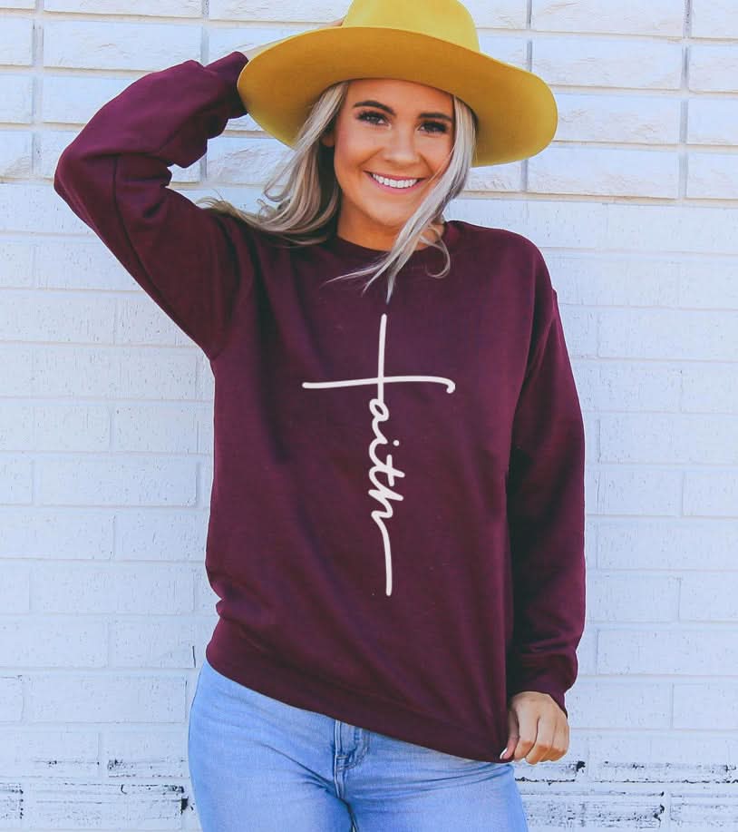 "Faith Unisex Sweatshirt - Inspirational Christian Hoodie" - Active Allure