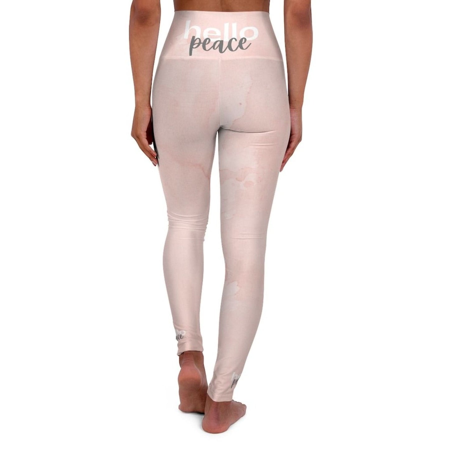 "Women’s High-Waist Fitness Legging Yoga Pants - Pink Peach Marble" - Active Allure