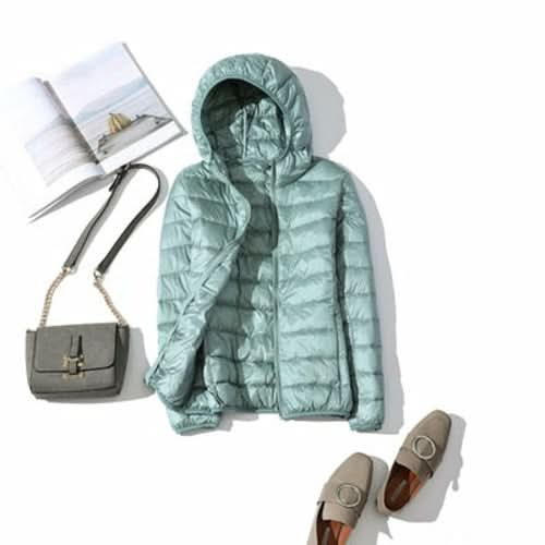 "Ultra Light Women's Nylon Jacket - Slim Fit Hooded Outerwear" - Active Allure