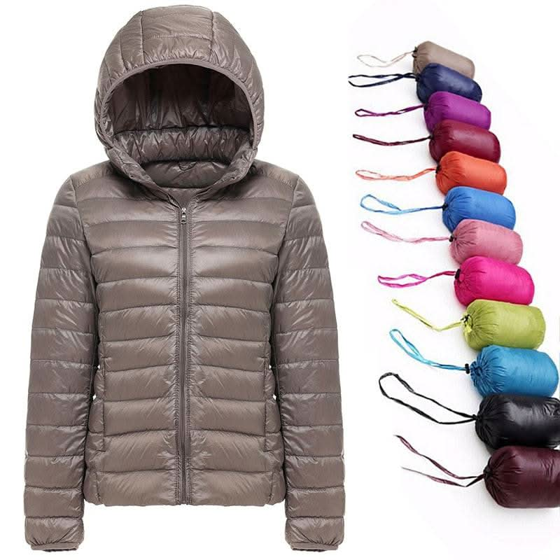 "Ultra Light Women's Nylon Jacket - Slim Fit Hooded Outerwear" - Active Allure