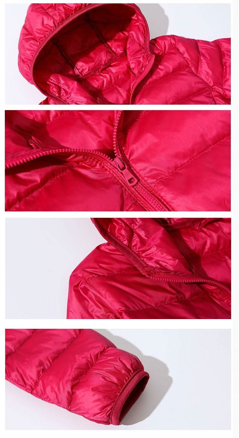 "Ultra Light Women's Nylon Jacket - Slim Fit Hooded Outerwear" - Active Allure